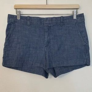 Gap Women’s Shorts Chino Blue Cotton Stretch Chambray Size 10